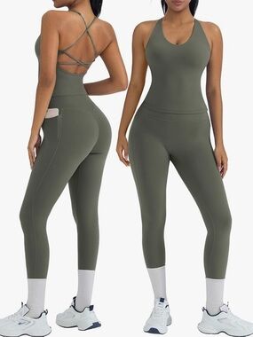 SET 🥑 Workout Army Green Pants & Top